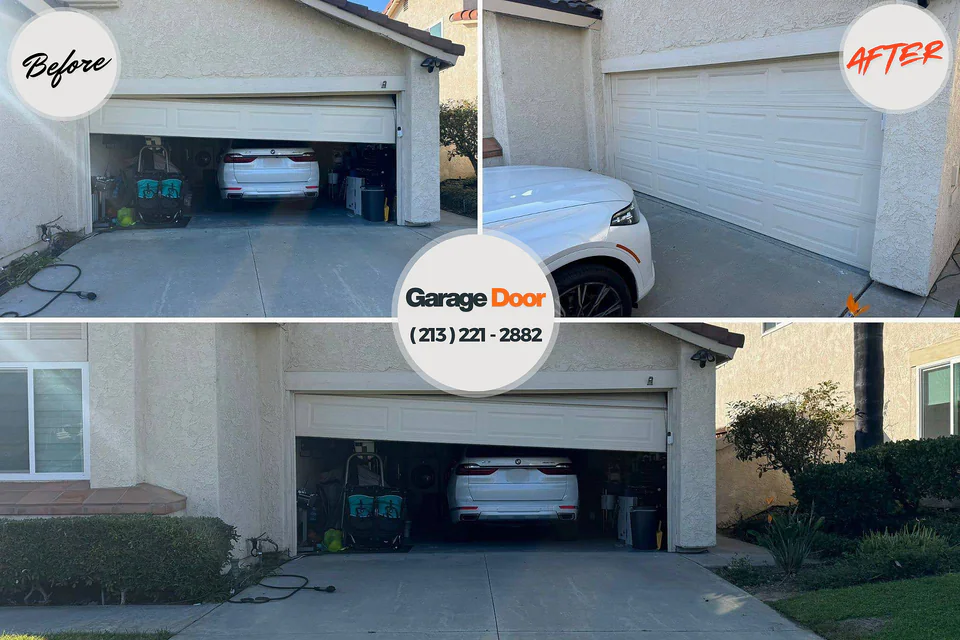 Before and after: garage door repair Andale, KS
